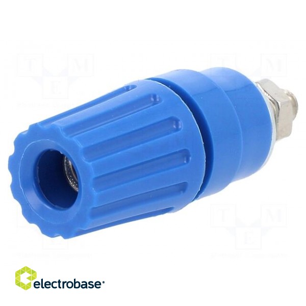 Socket | 4mm banana | 35A | 60VDC | blue | nickel plated | -25÷100°C image 1