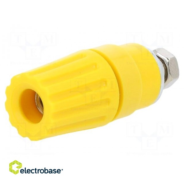 Socket | 4mm banana | 35A | 60VDC | yellow | nickel plated | -25÷100°C image 1