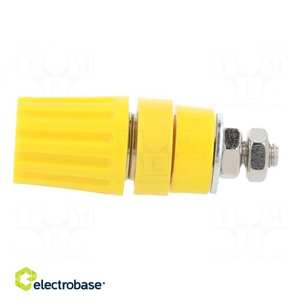 Socket | 4mm banana | 35A | 60VDC | yellow | nickel plated | -25÷100°C image 3