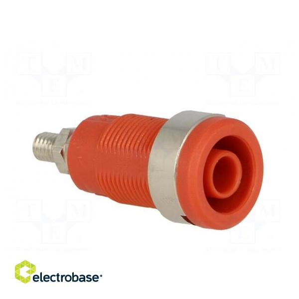 Connector: 4mm banana | socket | 36A | 1kV | red | nickel plated фото 8