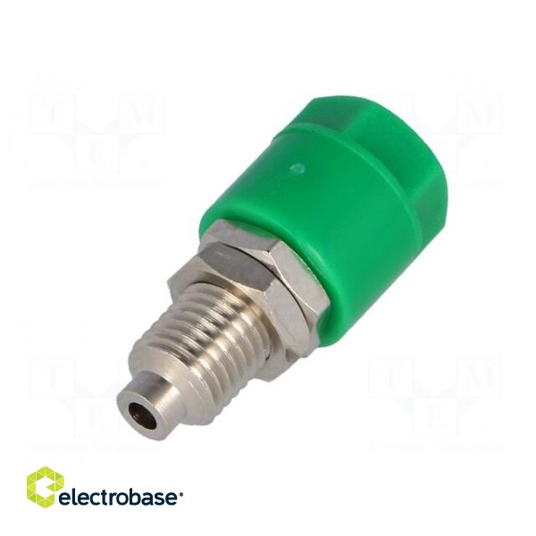 Socket | 4mm banana | 36A | 60VDC | Cutout: Ø8mm | green | nickel plated фото 6