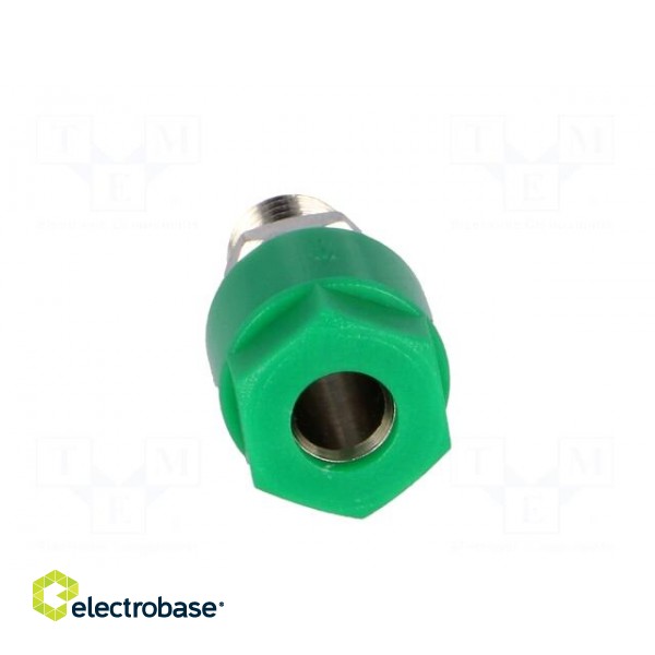 Socket | 4mm banana | 36A | 60VDC | Cutout: Ø8mm | green | nickel plated paveikslėlis 9