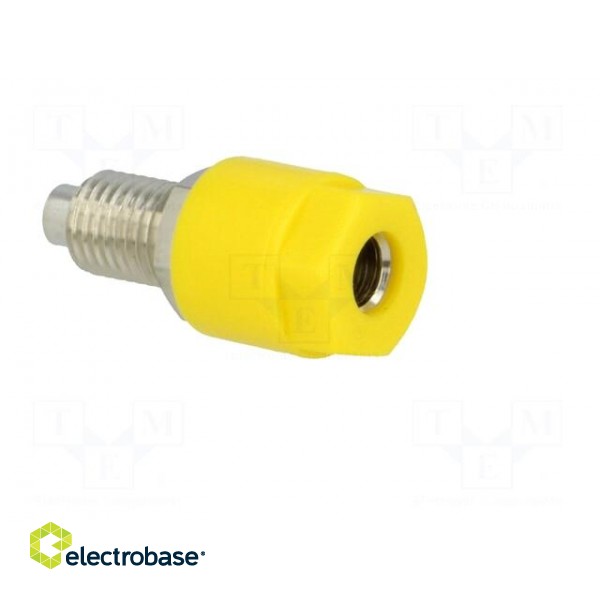 Socket | 4mm banana | 36A | 60VDC | Cutout: Ø8mm | yellow | nickel plated paveikslėlis 8