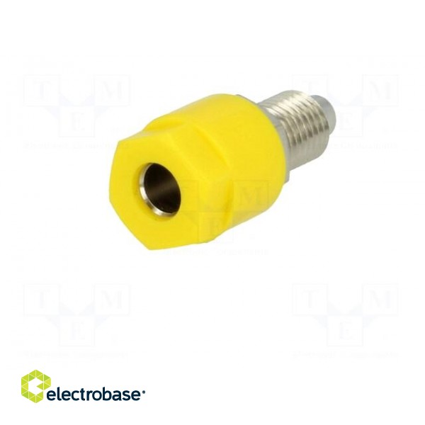 Socket | 4mm banana | 36A | 60VDC | Cutout: Ø8mm | yellow | nickel plated paveikslėlis 2