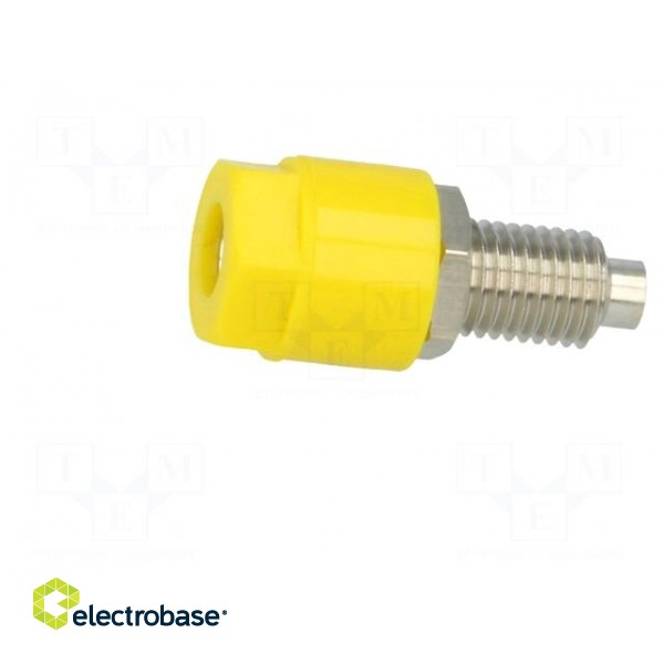 Socket | 4mm banana | 36A | 60VDC | Cutout: Ø8mm | yellow | nickel plated image 3