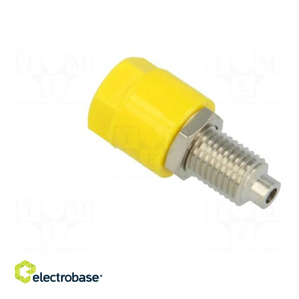 Socket | 4mm banana | 36A | 60VDC | Cutout: Ø8mm | yellow | nickel plated image 4