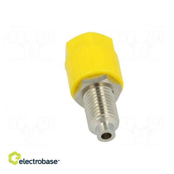 Socket | 4mm banana | 36A | 60VDC | Cutout: Ø8mm | yellow | nickel plated paveikslėlis 5