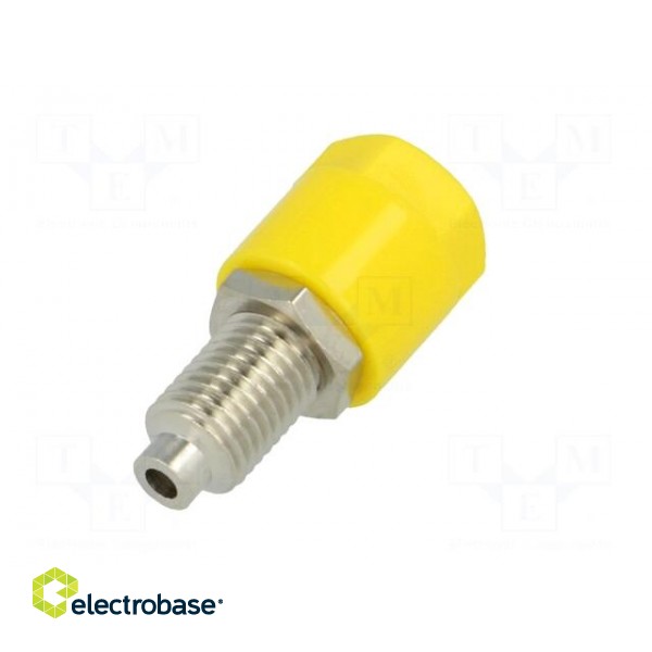 Socket | 4mm banana | 36A | 60VDC | Cutout: Ø8mm | yellow | nickel plated paveikslėlis 6