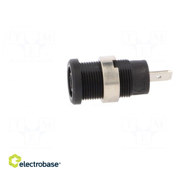 Socket | 4mm banana | 36A | black | nickel plated | on panel,screw image 3