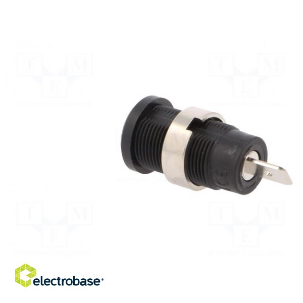 Socket | 4mm banana | 36A | black | nickel plated | on panel,screw image 4