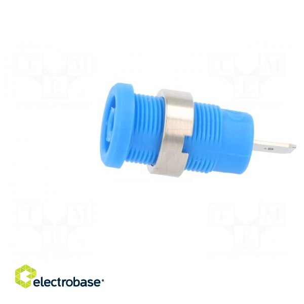 Socket | 4mm banana | 36A | blue | nickel plated | on panel,screw image 3