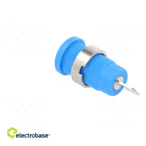 Socket | 4mm banana | 36A | blue | nickel plated | on panel,screw image 4