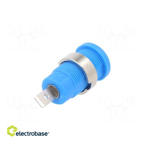 Socket | 4mm banana | 36A | blue | nickel plated | on panel,screw image 6