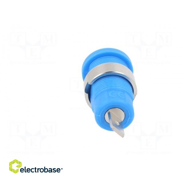 Socket | 4mm banana | 36A | blue | nickel plated | on panel,screw image 5