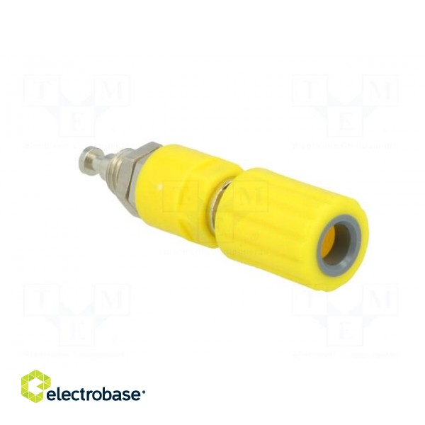 Socket | 4mm banana | 36A | Cutout: Ø8mm | yellow | nickel plated | 5mΩ image 8