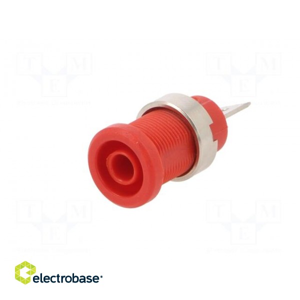 Socket | 4mm banana | 36A | red | nickel plated | on panel,screw | 5mΩ image 2
