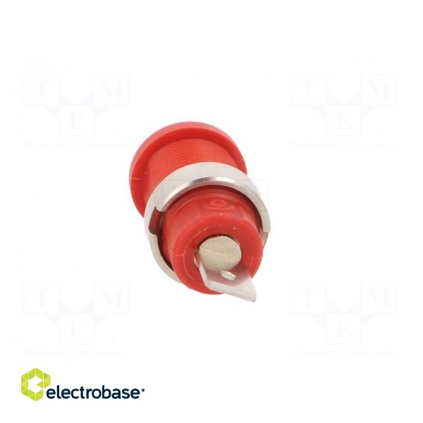 Socket | 4mm banana | 36A | red | nickel plated | on panel,screw | 5mΩ фото 5