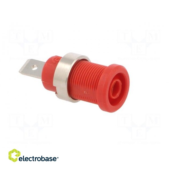 Socket | 4mm banana | 36A | red | nickel plated | on panel,screw | 5mΩ фото 8