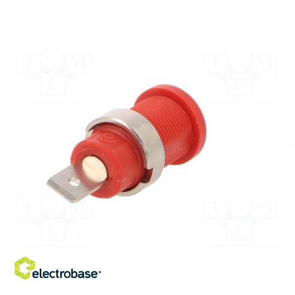 Socket | 4mm banana | 36A | red | nickel plated | on panel,screw | 5mΩ image 6