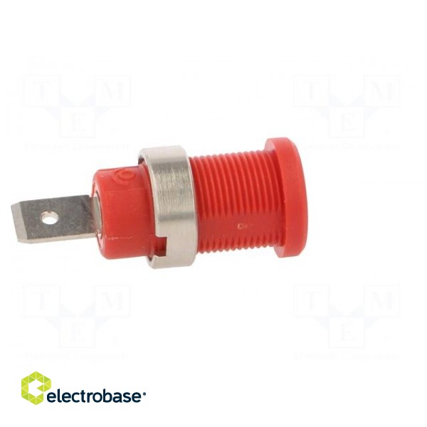 Socket | 4mm banana | 36A | red | nickel plated | on panel,screw | 5mΩ фото 7