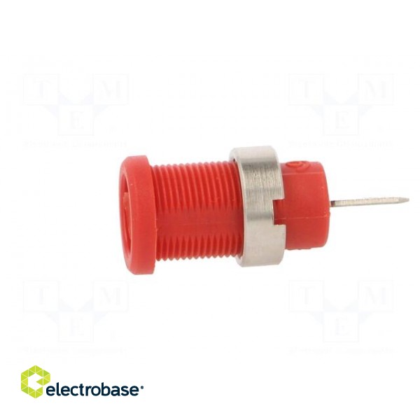 Socket | 4mm banana | 36A | red | nickel plated | on panel,screw | 5mΩ image 3