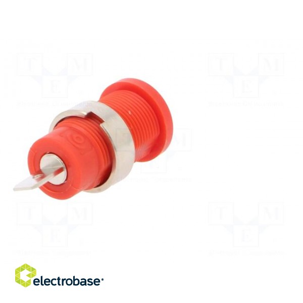 Socket | 4mm banana | 36A | red | nickel plated | on panel,screw image 6