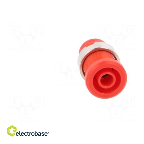 Socket | 4mm banana | 36A | red | nickel plated | on panel,screw image 9