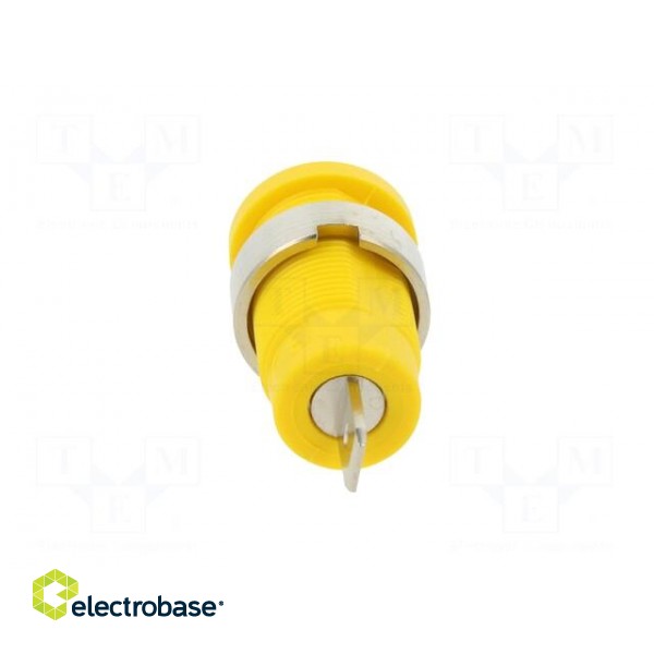 Socket | 4mm banana | 36A | yellow | nickel plated | on panel,screw image 5