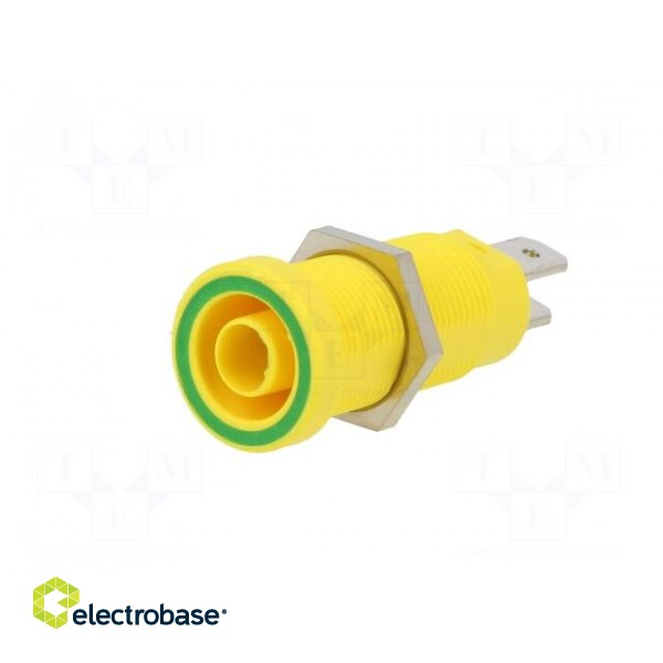 Socket | 4mm banana | 37mm | yellow-green | nickel plated | brass | 20A image 2