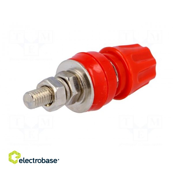 Socket | 4mm banana | 50A | 60VDC | red | screw | 57mm | Contacts: brass image 6