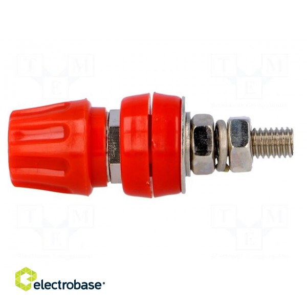 Socket | 4mm banana | 50A | 60VDC | red | screw | 57mm | Contacts: brass image 3