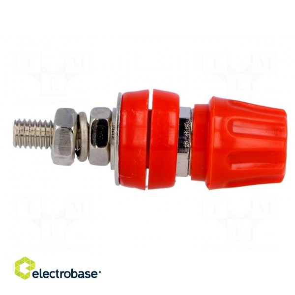 Socket | 4mm banana | 50A | 60VDC | red | screw | 57mm | Contacts: brass фото 7