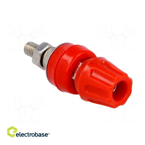 Socket | 4mm banana | 50A | 60VDC | red | screw | 57mm | Contacts: brass image 8
