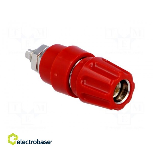 Socket | 4mm banana | 63A | 60VDC | Cutout: Ø9mm | red | screw | -25÷100°C фото 8