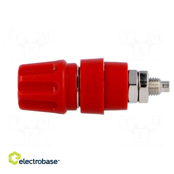 Socket | 4mm banana | 63A | 60VDC | Cutout: Ø9mm | red | screw | -25÷100°C фото 3