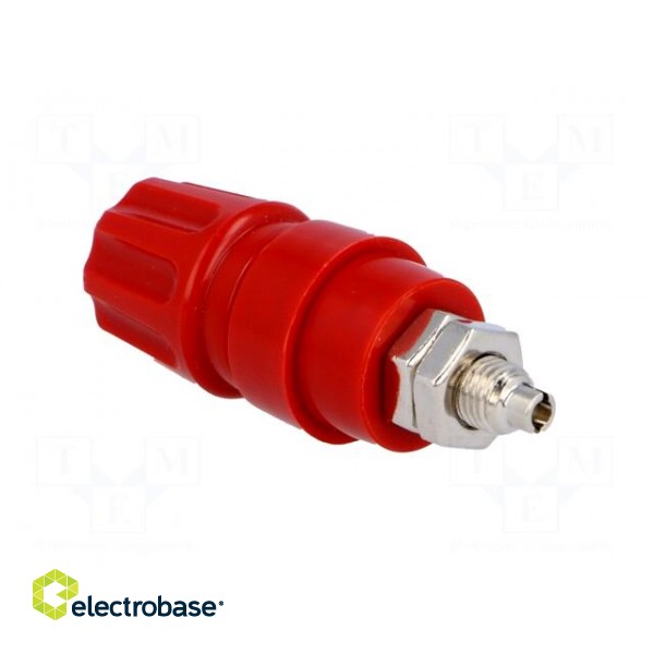 Socket | 4mm banana | 63A | 60VDC | Cutout: Ø9mm | red | screw | -25÷100°C фото 4