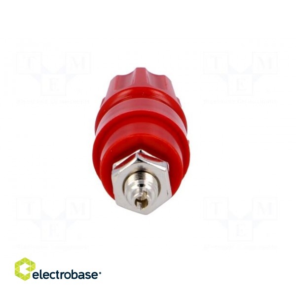 Socket | 4mm banana | 63A | 60VDC | Cutout: Ø9mm | red | screw | -25÷100°C paveikslėlis 5