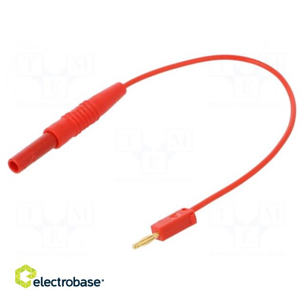 Test leads | 10A | red | gold-plated | 0.15m | Insulation: PVC