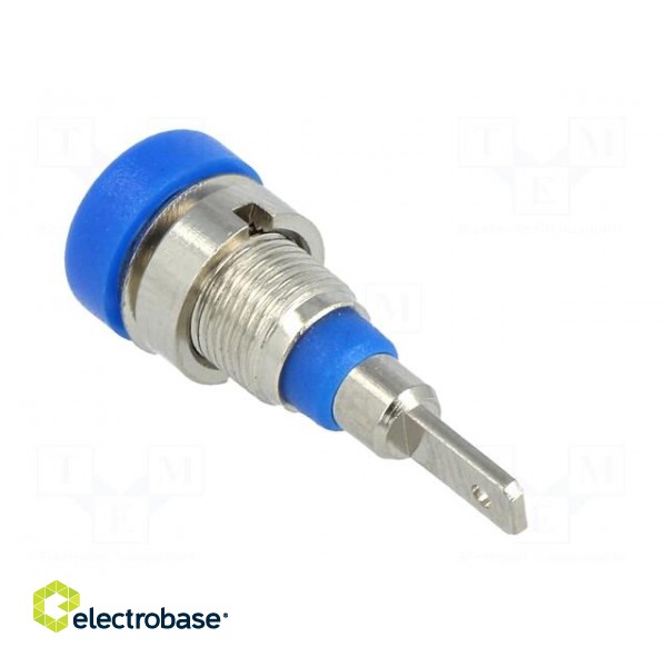 Socket | 2mm banana | 10A | 23mm | blue | on panel,screw | insulated image 4