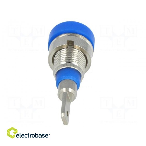 Socket | 2mm banana | 10A | 23mm | blue | Mounting: screw,on panel image 5