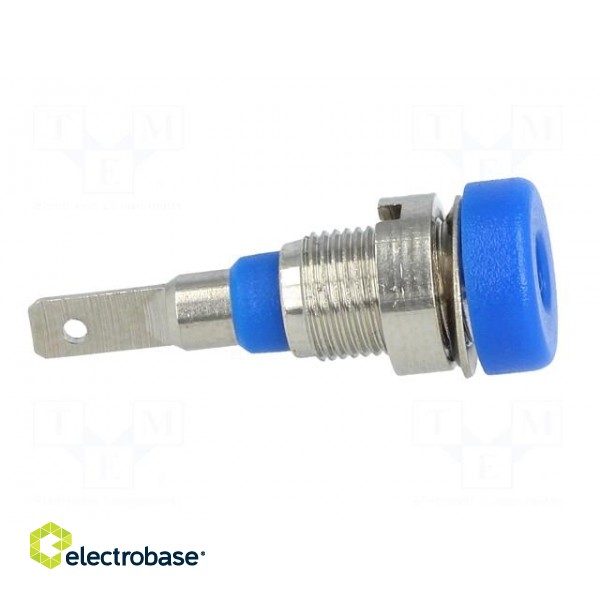 Socket | 2mm banana | 10A | 23mm | blue | Mounting: screw,on panel image 7