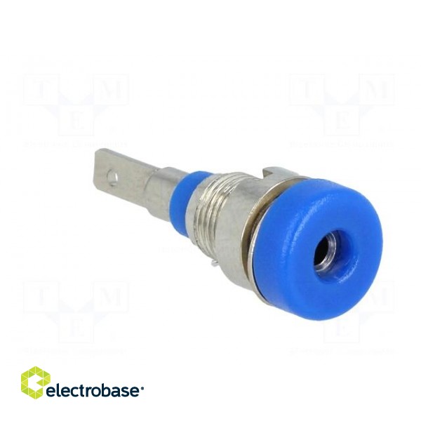 Socket | 2mm banana | 10A | 23mm | blue | on panel,screw | insulated image 8