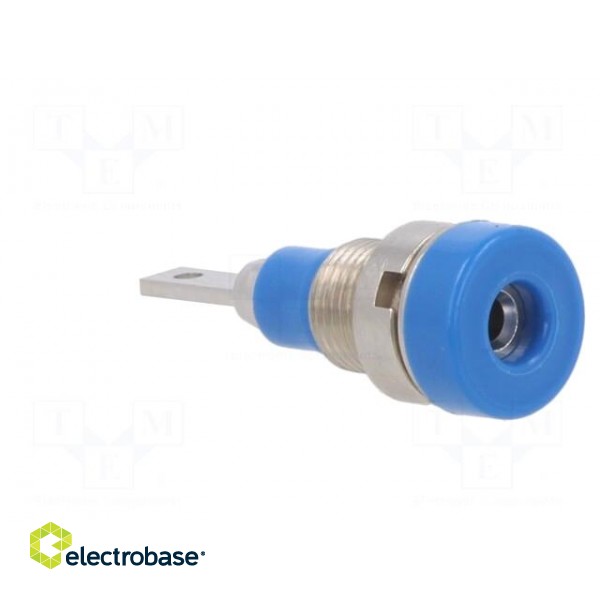 Socket | 2mm banana | 10A | 23mm | blue | Mounting: soldered,on panel paveikslėlis 8