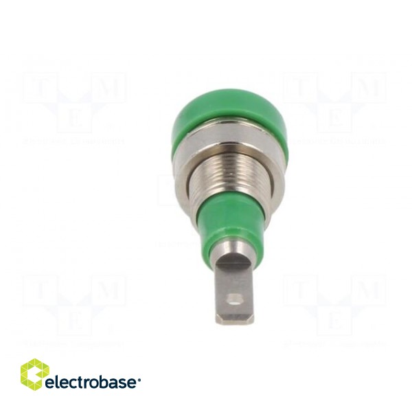 Socket | 2mm banana | 10A | 23mm | green | soldered,on panel | insulated фото 5