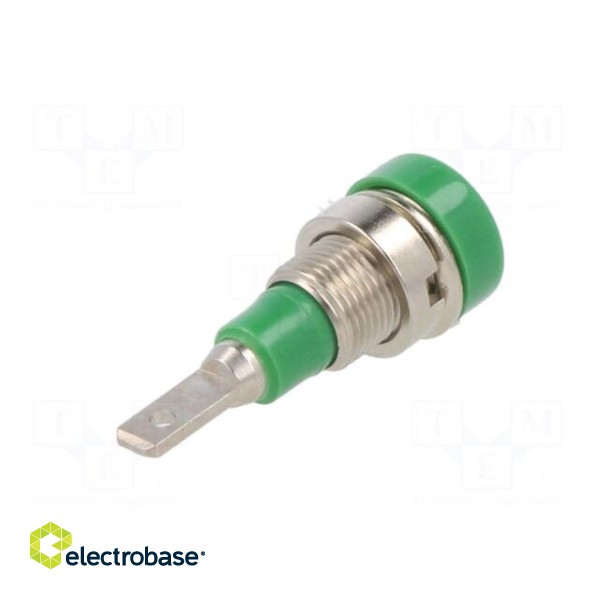 Socket | 2mm banana | 10A | 23mm | green | soldered,on panel | insulated фото 6