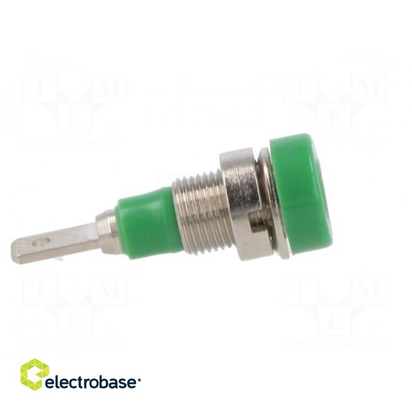 Socket | 2mm banana | 10A | 23mm | green | soldered,on panel | insulated image 7