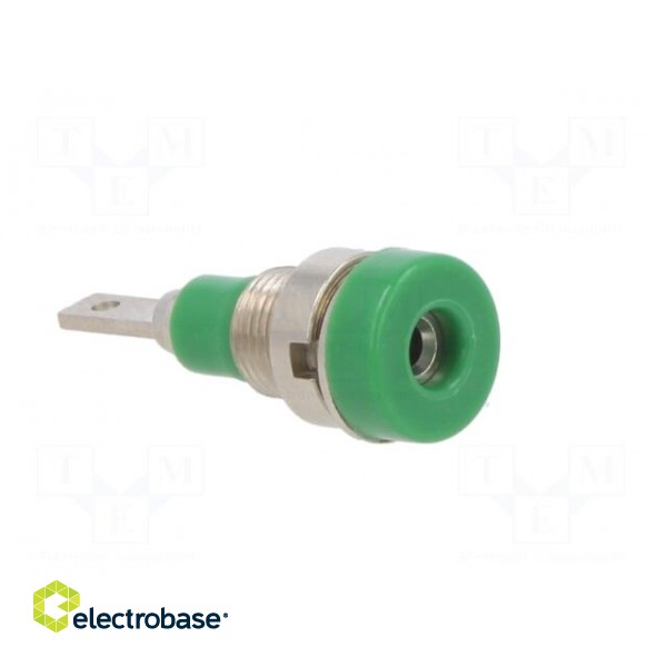 Socket | 2mm banana | 10A | 23mm | green | soldered,on panel | insulated фото 8