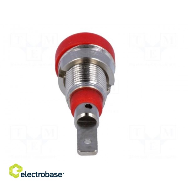 Socket | 2mm banana | 10A | 23mm | red | on panel,screw | insulated image 5