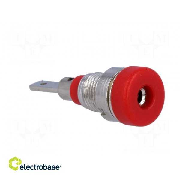 Socket | 2mm banana | 10A | 23mm | red | Mounting: screw,on panel фото 8