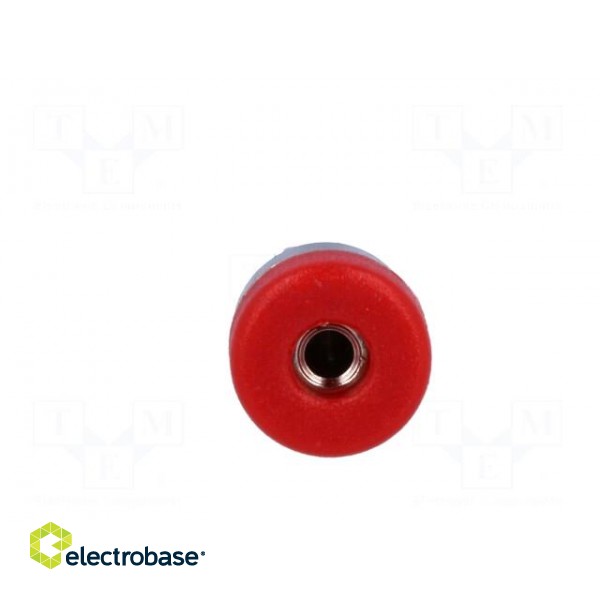 Socket | 2mm banana | 10A | 23mm | red | on panel,screw | insulated image 9